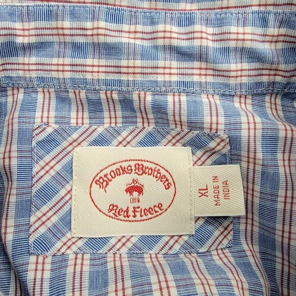 Brooks Brothers Red Fleece Shirt Mens Large Checkered Button Down Long‎ Sleeve - Picture 8 of 8